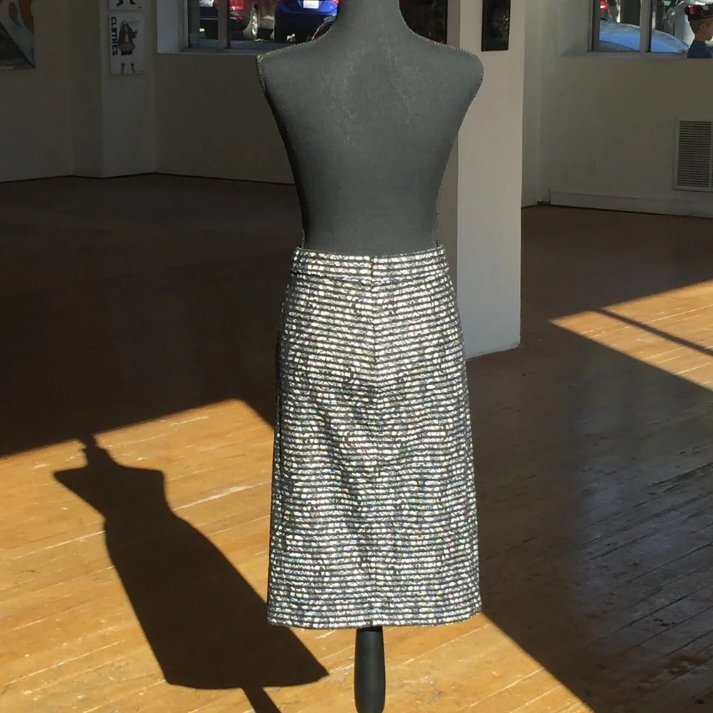 Black/white lace A-line skirt